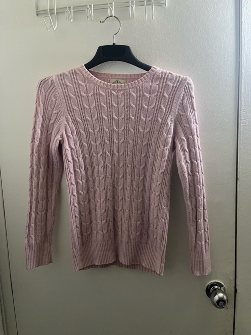 St.John’s bay Soft Cable Crewneck Sweater in Dusty Pink